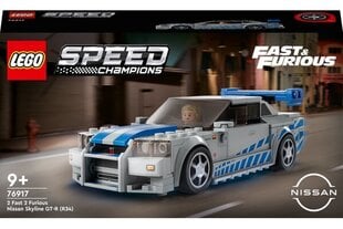 76917 LEGO® Speed Champions Ātrs un bez žēlastības 2 Nissan Skyline GT-R (R34) kaina ir informacija | Konstruktori | 220.lv