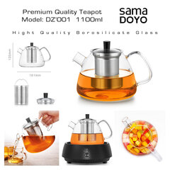 SAMADOYO Premium klases Tējkanna ar nerūsējošā tērauda filtru DZ001, Premium Quality Teapot, 1100 ml cena un informācija | Glāzes, krūzes, karafes | 220.lv