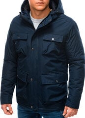 Vīriešu ziemas jaka ar kapuci Edoti C530 tumši zila cena un informācija | Vīriešu virsjakas | 220.lv