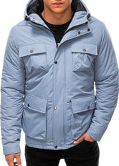 Мужская зимняя куртка с капюшоном Edoti C530, светло-голубая цена и информация | Мужские куртки | 220.lv
