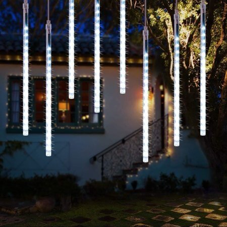 LED Ziemassvētku āra - zem nojumes un iekštelpu virtene zvaigžņu lietus 50cm / 10 lampiņas x 54 diodes, E 19-403 цена и информация | Ziemassvētku lampiņas, LED virtenes | 220.lv