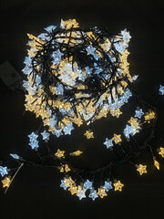 LED Ziemassvētku āra -zem nojumes un iekštelpu virtene ar zvaigznēm, 300LED, E L-181-1-CW+WW cena un informācija | Ziemassvētku lampiņas, LED virtenes | 220.lv