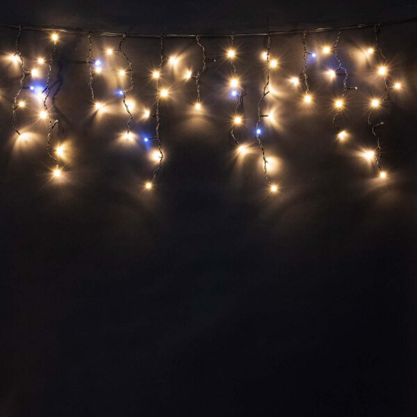 LED Ziemassvētku āra un iekštelpu lāstekas ar kristāliem, 300 LED, garums - 15,2m, savienojama, E 318 cena un informācija | Ziemassvētku lampiņas, LED virtenes | 220.lv