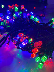 LED Ziemassvētku iekštelpu virtene ar kristāliem, daudzkrāsaina, 200 LED, savienojama, E ART 112 cena un informācija | Ziemassvētku lampiņas, LED virtenes | 220.lv