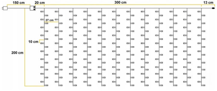 LED Ziemassvētku iekštelpu virtene aizkari, garums - 3x2m, 240 diodes, 8 režīmi, E ML41C cena un informācija | Ziemassvētku lampiņas, LED virtenes | 220.lv