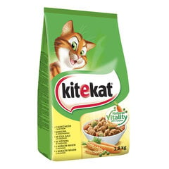 KITEKAT Сухой корм для кошек с курицей и овощами 1.8 кг цена и информация | Сухой корм для кошек | 220.lv