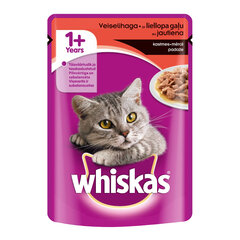 WHISKAS konservi kaķiem ar liellopa gaļu mērcē, 100 g цена и информация | Консервы для котов | 220.lv