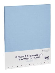 Хлопковая простыня Simply A437, голубая цена и информация | Простыни | 220.lv