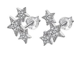 Шикарные серебряные серьги с цирконами Lotus Silver Звезды LP3192-4/1 цена и информация | Серьги | 220.lv
