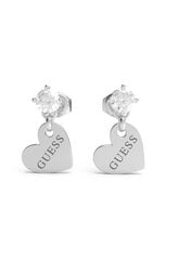 Романтические стальные серьги с подвесками Guess Heart to Heart JUBE01083JWRHT / U цена и информация | Серьги | 220.lv