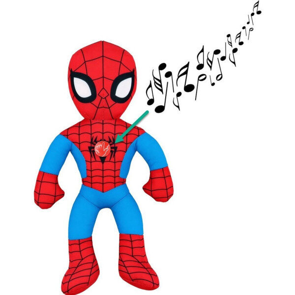 Mīkstā rotaļlieta ar skaņu Spiderman 38cm cena un informācija | Rotaļlietas zēniem | 220.lv