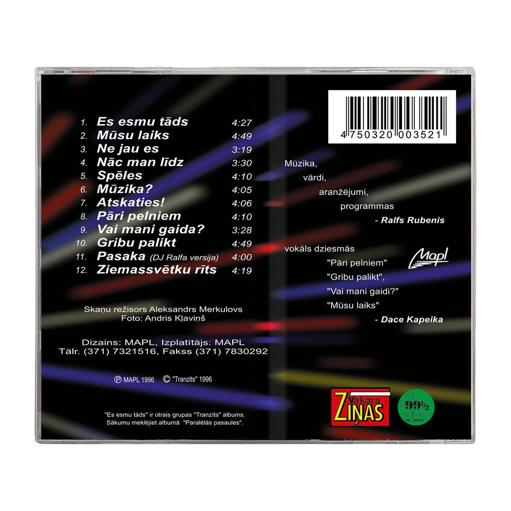 CD TRANZĪTS - ES ESMU TĀDS cena un informācija | Vinila plates, CD, DVD | 220.lv