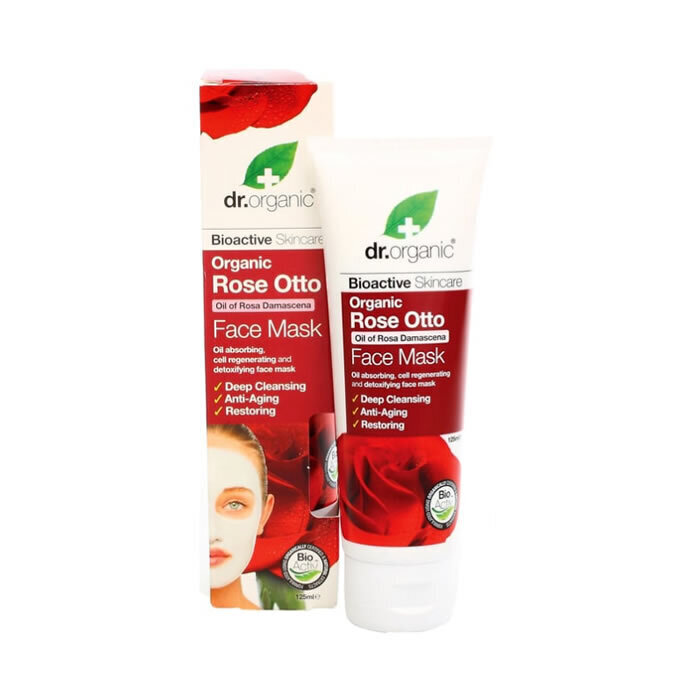 Dr. Organic rozes sejas maska 125 ml цена и информация | Sejas maskas, acu maskas | 220.lv