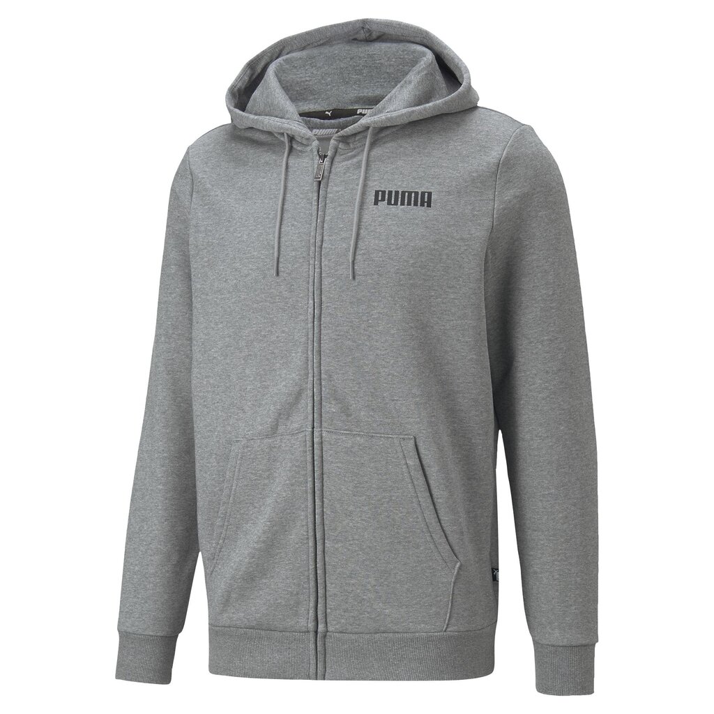 Džemperis vīriešiem Puma ESS FZ Hoody FL M Medium Gray Heat 84724202, pelēks cena un informācija | Vīriešu jakas | 220.lv