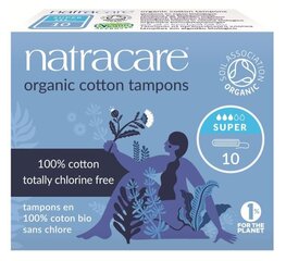 Tamponi Natracare Super 10 gab. цена и информация | Тампоны, гигиенические прокладки для критических дней, ежедневные прокладки | 220.lv