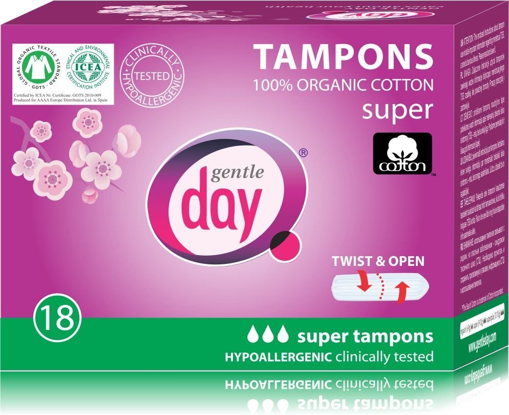 Tamponi Gentle Day Super 18 gab. цена и информация | Tamponi, higiēniskās paketes, ieliktnīši | 220.lv