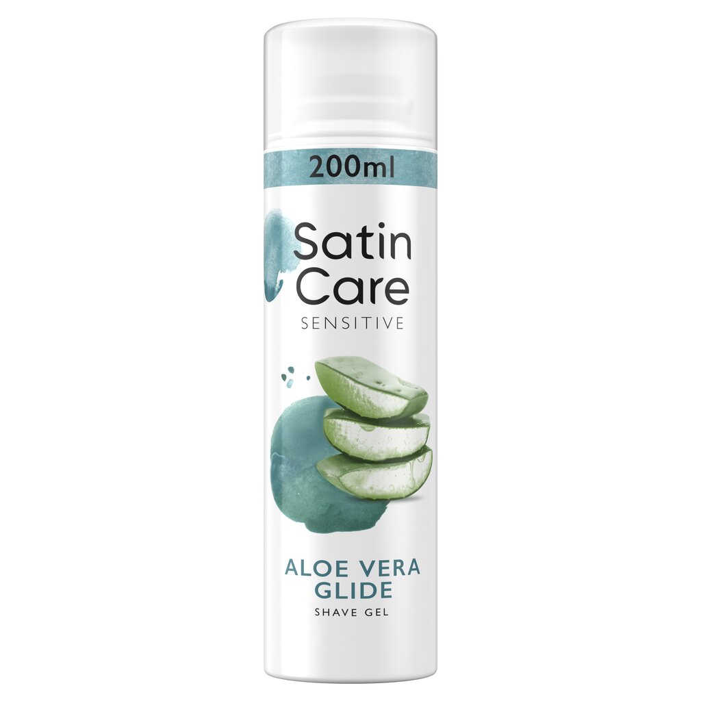 Skūšanas gēls sievietēm Gillette Satin Care Sensitive Aloe Vera Glide, 200 ml cena un informācija | Skūšanās piederumi, kosmētika | 220.lv