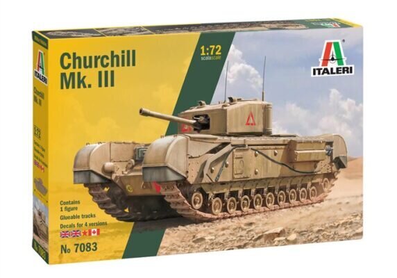 CHURCHILL Mk. III ITALERI 1:72 7083 cena un informācija | Kolekcionējamie modeļi | 220.lv