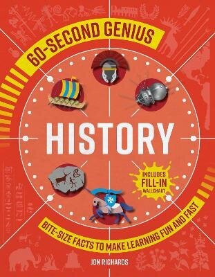 60-Second Genius - History: Bite-size facts to make learning fun and fast cena un informācija | Grāmatas pusaudžiem un jauniešiem | 220.lv