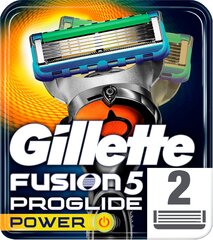 Skuvekļa kasetes Gillette Fusion Proglide Power 2 gab. cena un informācija | Skūšanās piederumi, kosmētika | 220.lv