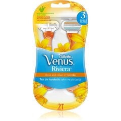 Vienreizlietojamie skuvekļi sievietēm Gillette Venus Riviera 2 gab. цена и информация | Косметика и средства для бритья | 220.lv