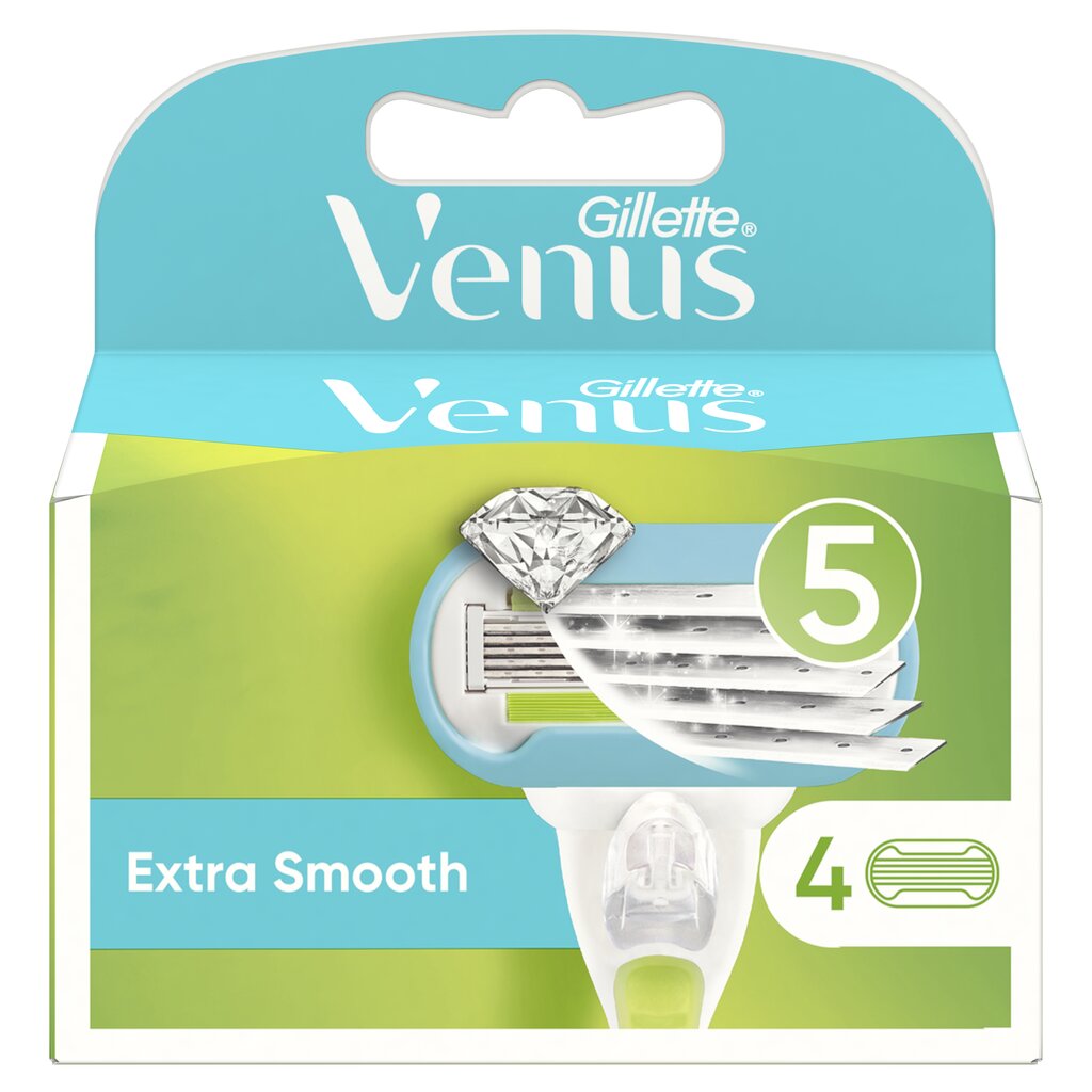Skūšanas galvas Gillette Venus Extra Smooth, 4 gab. cena un informācija | Skūšanās piederumi, kosmētika | 220.lv