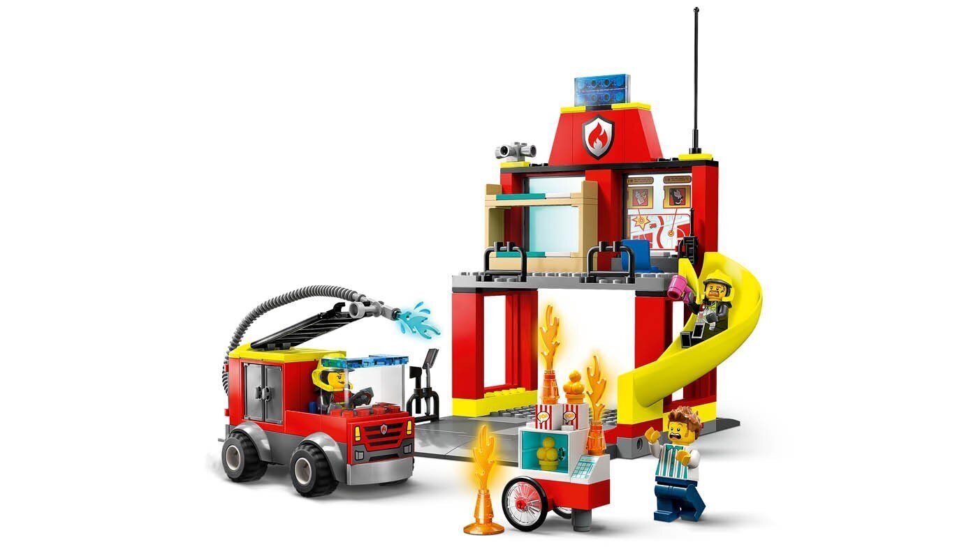60375 LEGO® City Ugunsdzēsēju depo un ugunsdzēsēju auto cena un informācija | Konstruktori | 220.lv
