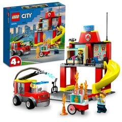 Пожарная станция и пожарная машина LEGO 60375  цена и информация | Конструкторы | 220.lv
