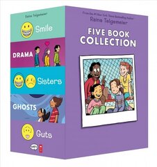 Raina Telgemeier Five Book Collection: Smile, Drama, Sisters, Ghosts, Guts BOX cena un informācija | Grāmatas pusaudžiem un jauniešiem | 220.lv