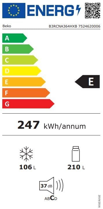 Beko B3RCNA364HXB cena un informācija | Ledusskapji | 220.lv