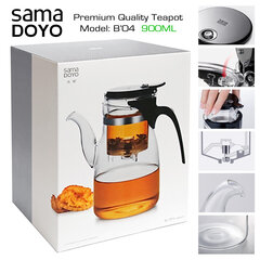 SAMADOYO Premium klases tējkanna B'04, Premium Quality Teapot, 900 ml цена и информация | Стаканы, фужеры, кувшины | 220.lv