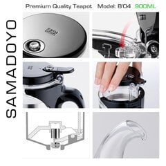 SAMADOYO Premium klases tējkanna B'04, Premium Quality Teapot, 900 ml цена и информация | Стаканы, фужеры, кувшины | 220.lv