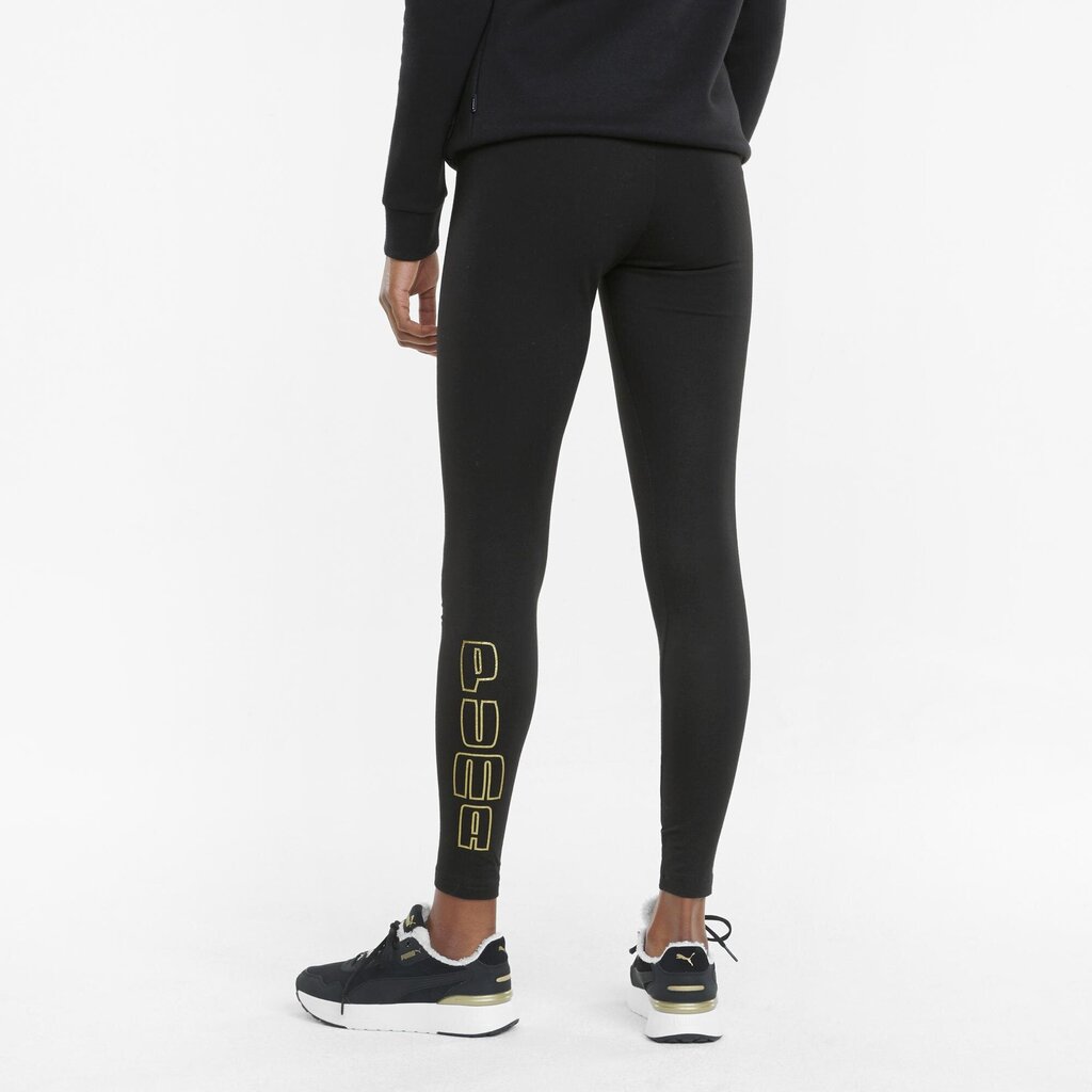 Sporta legingi sievietēm Puma Holiday Leggings Puma Black-Gold - 58955201, melni цена и информация | Sporta apģērbs sievietēm | 220.lv