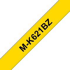 Brother M-K621BZ MK-621BZ MK621BZ uzlīmju lentes kasete melna uz dzeltena cena un informācija | Piederumi printerim | 220.lv