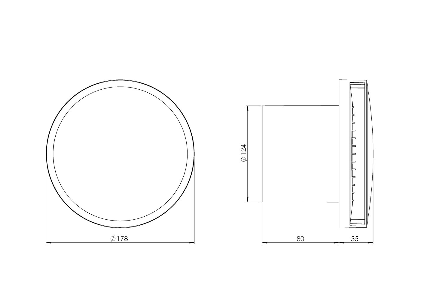 Elektroventilators EUROPLAST EAT125TG, apaļš E-EXTRA, Ø125mm ar noslēgvāku, lodīšu gultni, taimeri, zelta цена и информация | Ventilatori vannas istabai | 220.lv