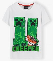 Футболка Minecraft TNT Cotton T-Shirt - Белый цена и информация | Рубашки для мальчиков | 220.lv