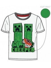 Minecraft TNT kokvilnas T-krekls - Balts цена и информация | Рубашки для мальчиков | 220.lv