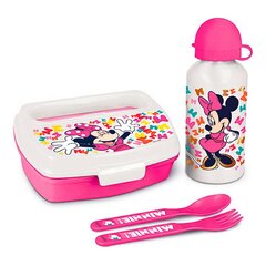 Komplekts Minnie Mouse Lucky Plastmasa Rozā (21 x 18 x 7 cm) (4 Daudzums) cena un informācija | Trauki, šķīvji, pusdienu servīzes | 220.lv