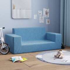 Divvietīgs bērnu dīvāns, zils, mīksts, plīša цена и информация | Детские диваны, кресла | 220.lv