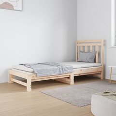 Izvelkama gulta, 2x(90x190)cm, priedes masīvkoks cena un informācija | Gultas | 220.lv
