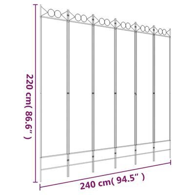 Telpas nodalījums, 6 daļu, antracīta, 240x220cm, auduma цена и информация | Aizslietņi | 220.lv