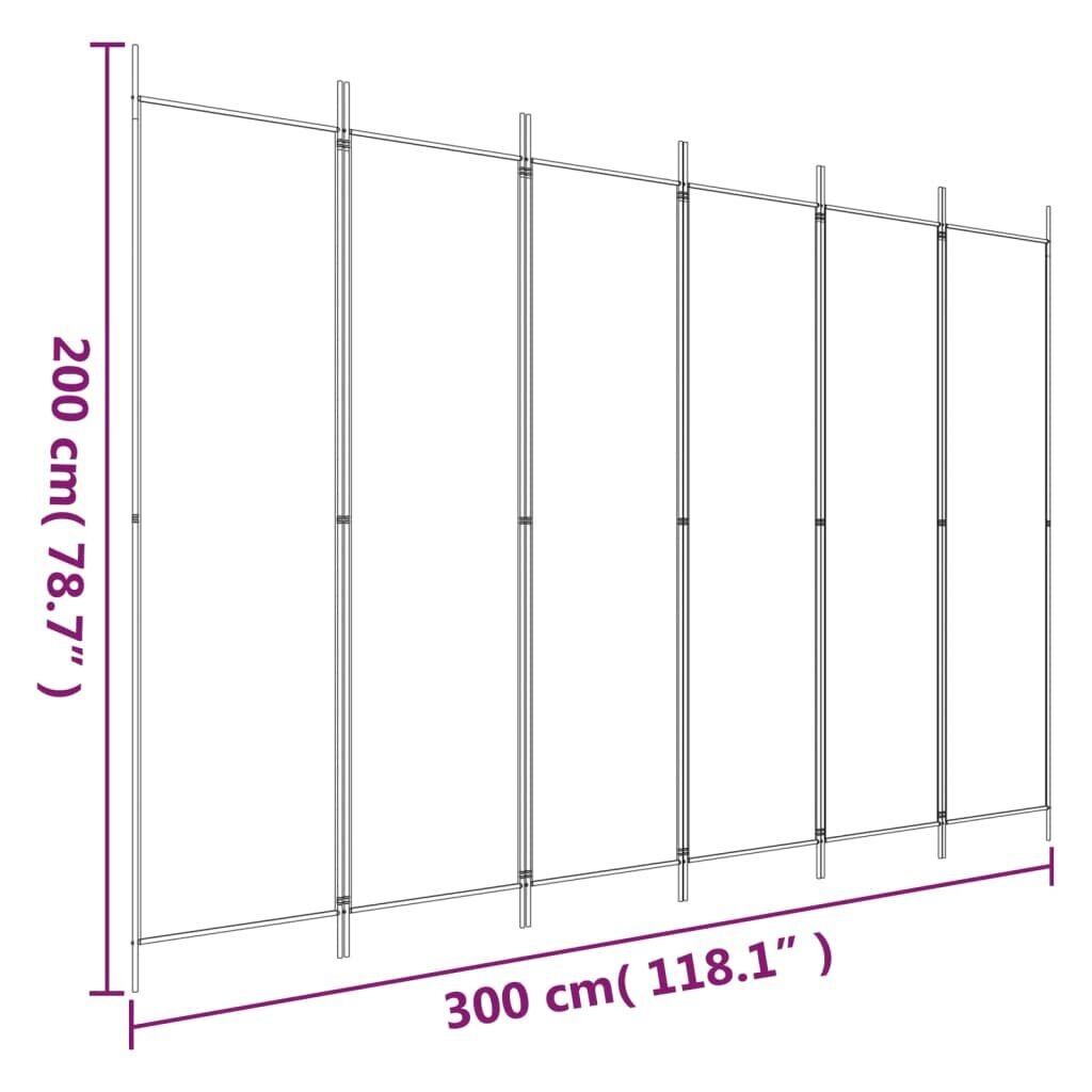 Telpas nodalījums, 6 daļu, melns, 300x200cm, auduma цена и информация | Aizslietņi | 220.lv