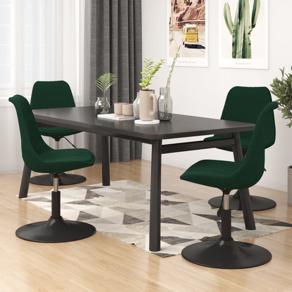 Ēdamistabas krēsls vidaXL, zaļš cena un informācija | Virtuves un ēdamistabas krēsli | 220.lv