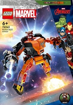 76243 LEGO® Marvel Rocket bruņu robots cena un informācija | Konstruktori | 220.lv