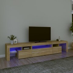 TV skapis ar LED apgaismojumu, ozols, 215x36,5x40cm cena un informācija | TV galdiņi | 220.lv