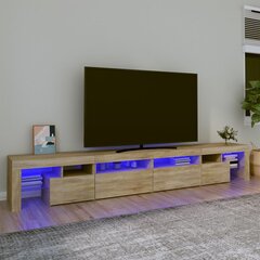 TV skapis ar LED apgaismojumu, ozols, 280x36,5x40cm цена и информация | Тумбы под телевизор | 220.lv