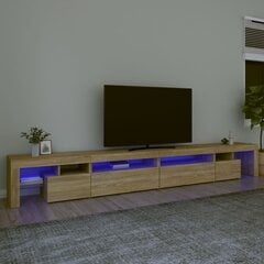 TV skapis ar LED apgaismojumu, ozols, 290x36,5x40cm цена и информация | Тумбы под телевизор | 220.lv