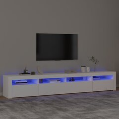 TV skapis ar LED apgaismojumu, balts, 240x35x40cm cena un informācija | TV galdiņi | 220.lv