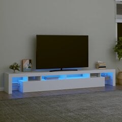 TV skapis ar LED apgaismojumu, balts, 260x36,5x40cm цена и информация | Тумбы под телевизор | 220.lv