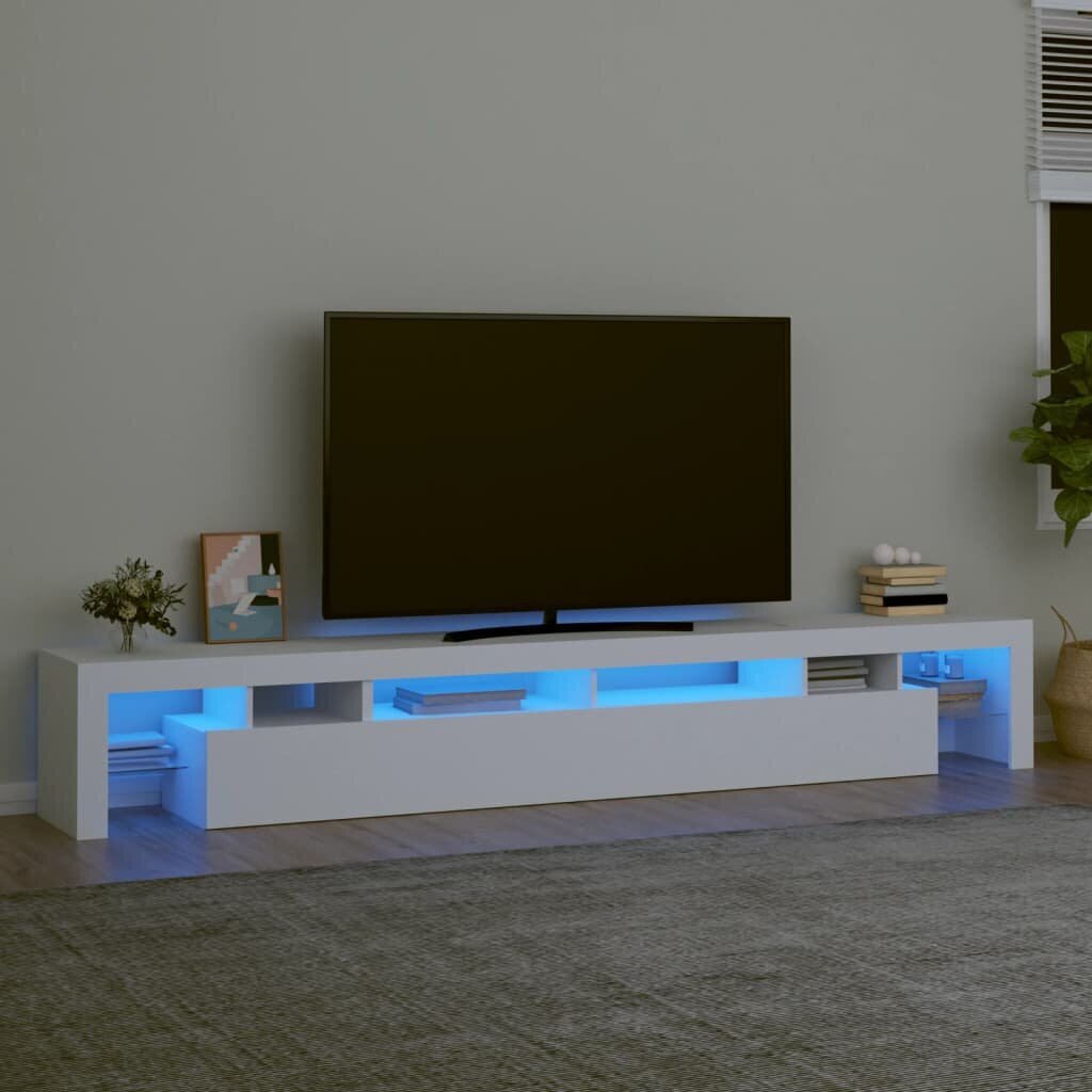 TV skapis ar LED apgaismojumu, balts, 260x36,5x40cm cena un informācija | TV galdiņi | 220.lv